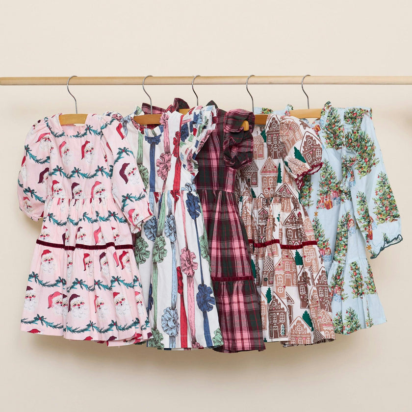 Girls Harper Dress - Trees and Presents