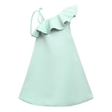 Green Petulla Off Shoulder Ruffle Dress