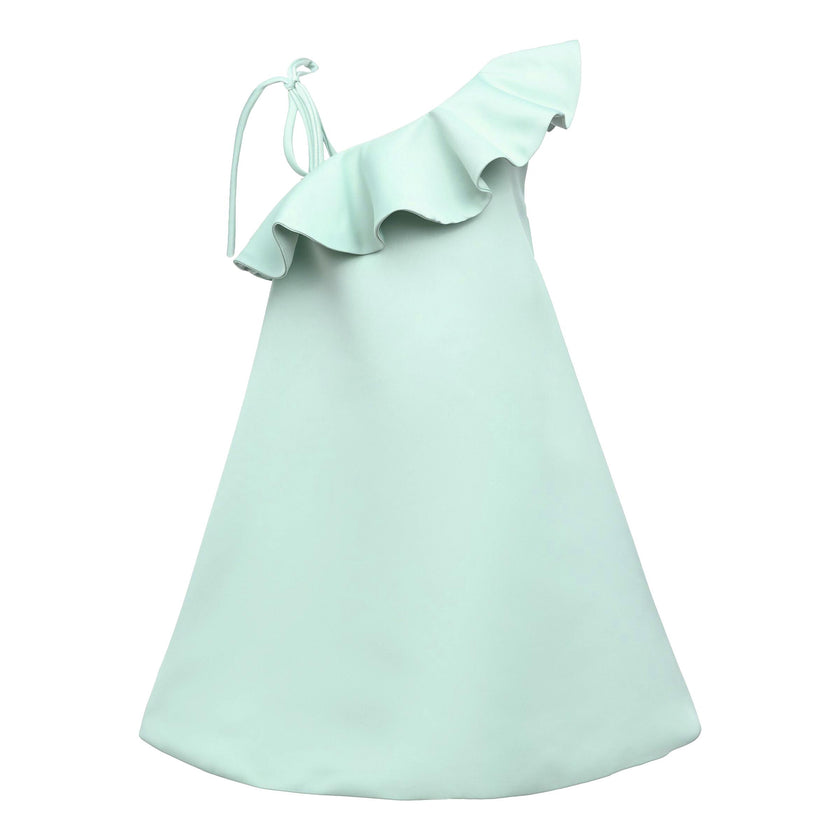 Green Petulla Off Shoulder Ruffle Dress