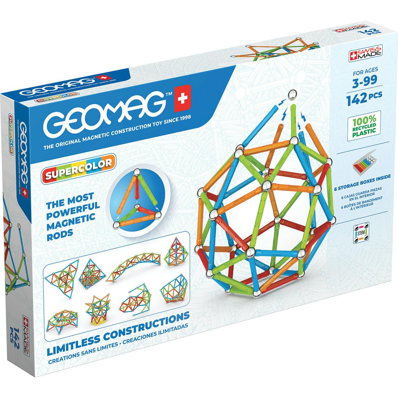 Geomag™ SUPERCOLOR 142 Piece Building Playset - 3+ Y