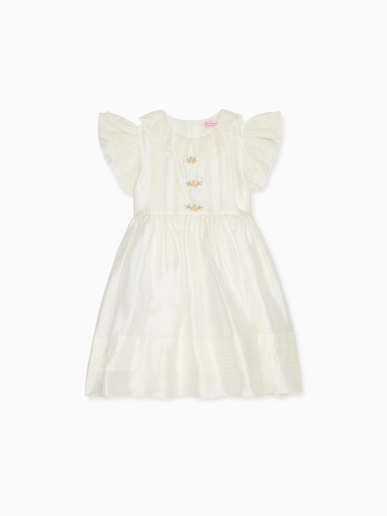 Ivory Lavinia Silk Ceremony Girl Dress