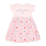 Back To School Trellis First Grade Short Sleeve Tutu Dress