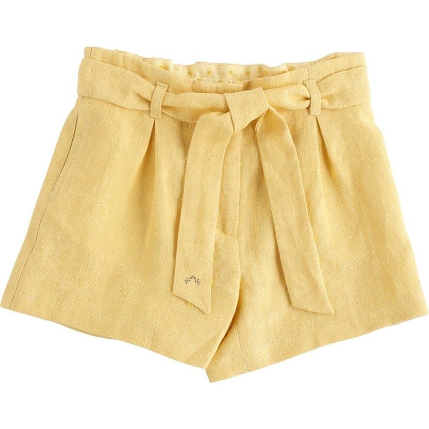 Belt-Tie Linen Shorts