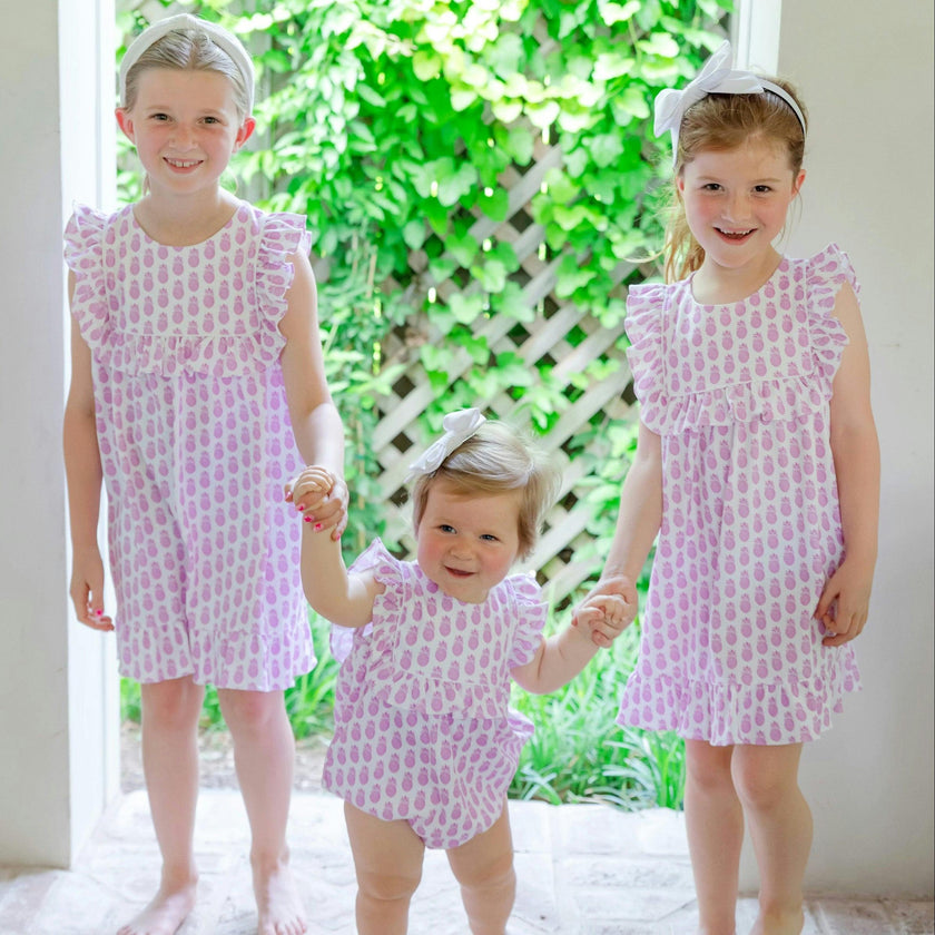 Piper Girls' Dress - Palm Beach Pineapples