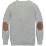 Organic Long Sleeve Henley Pullover Sweater with Elbow Patches