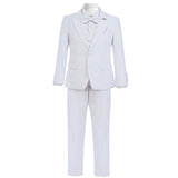 White Peak Lapel Trim Wool Suit