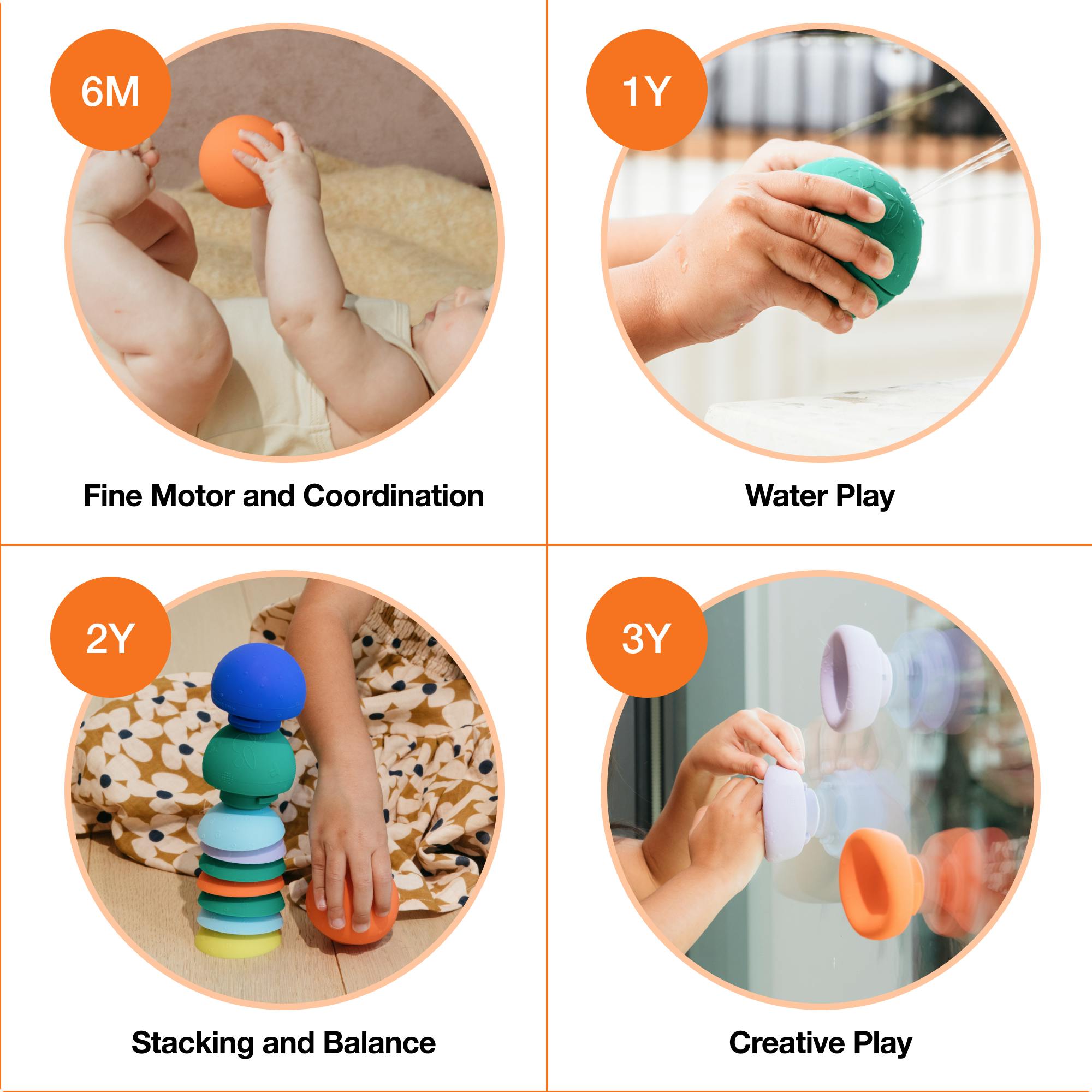 All-in-One Baby Ball Set of 2 for Sensory Bath & Play