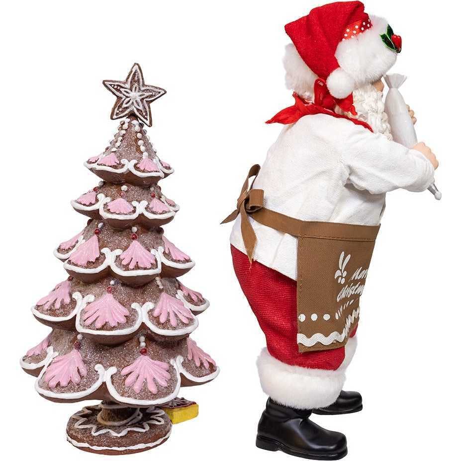 10.5-Inch Fabriché Santa Decorating Gingerbread Tree