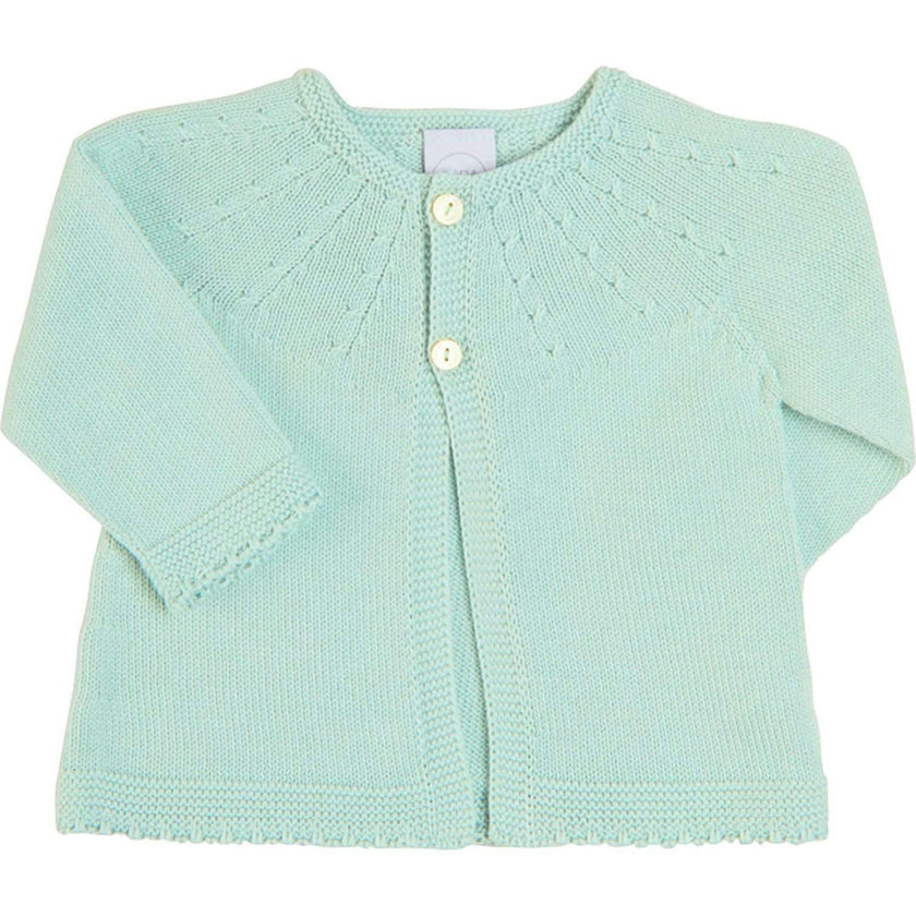 Openwork Detail Baby Cardigan in Sage Green (1-9mths)
