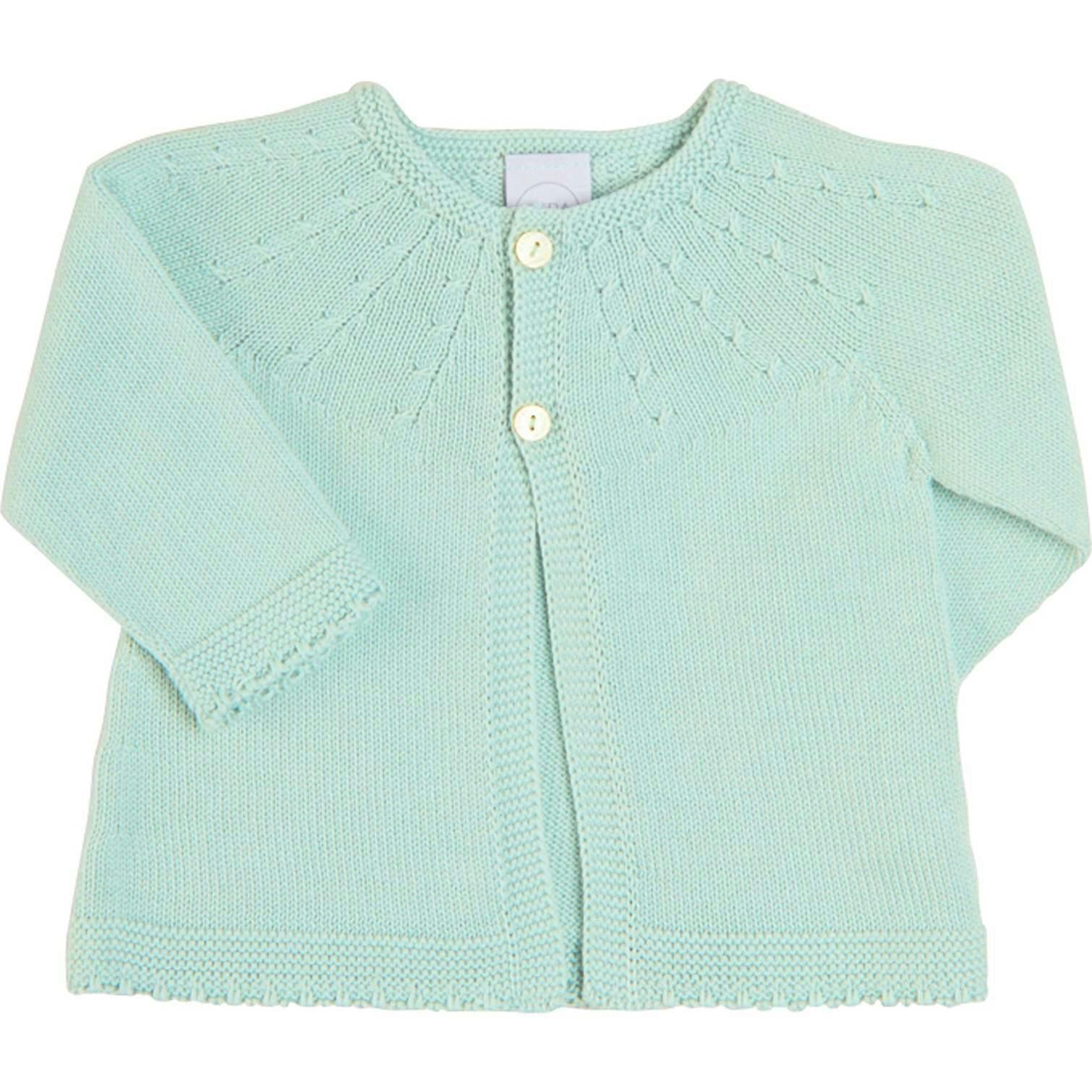 Openwork Detail Baby Cardigan in Sage Green (1-9mths)