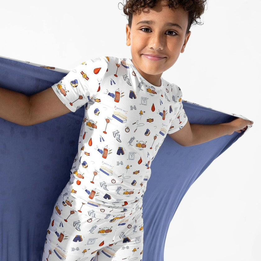 Boxing Bamboo Kids Pajama Short Set