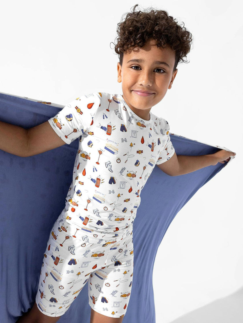 Boxing Bamboo Kids Pajama Short Set