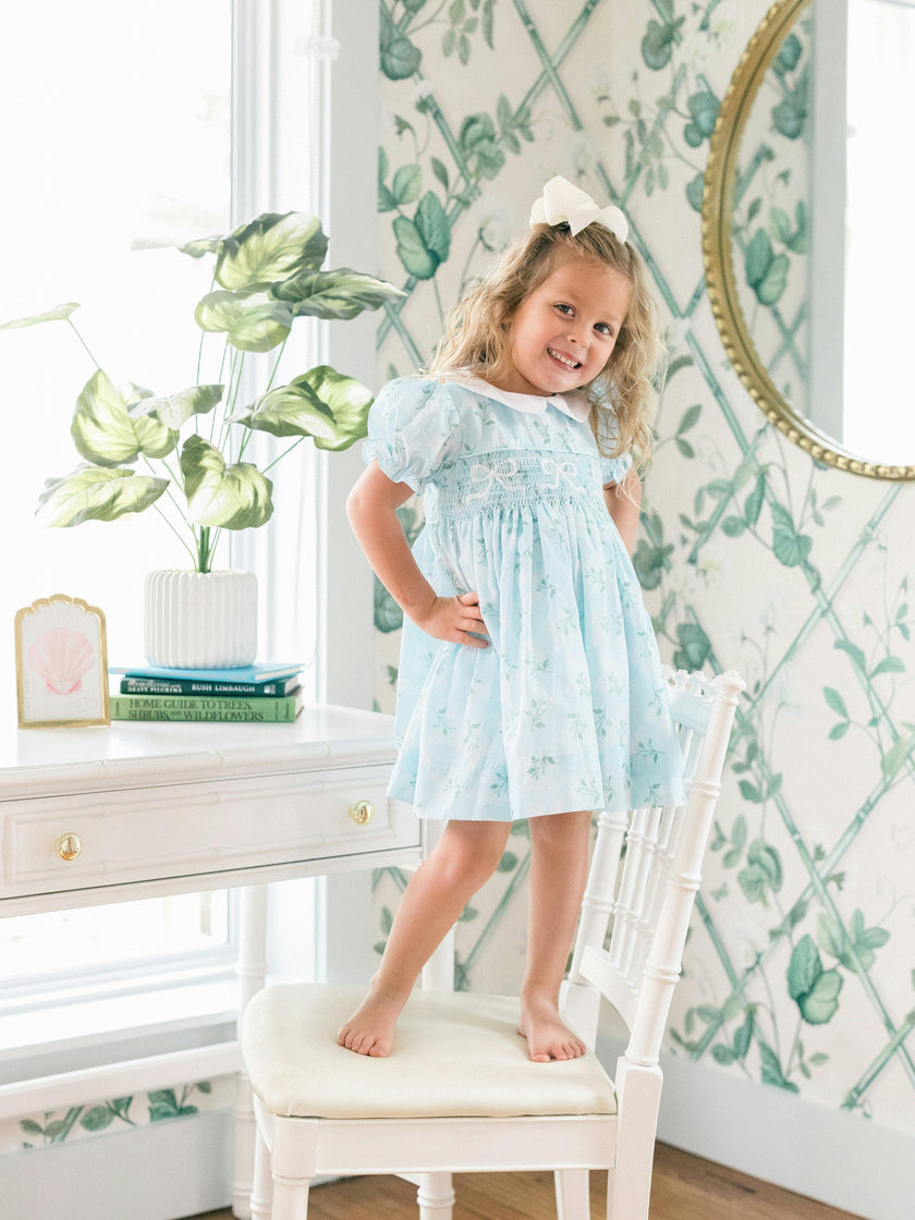 Collared Hydrangea Smocked Dress (FINAL SALE)