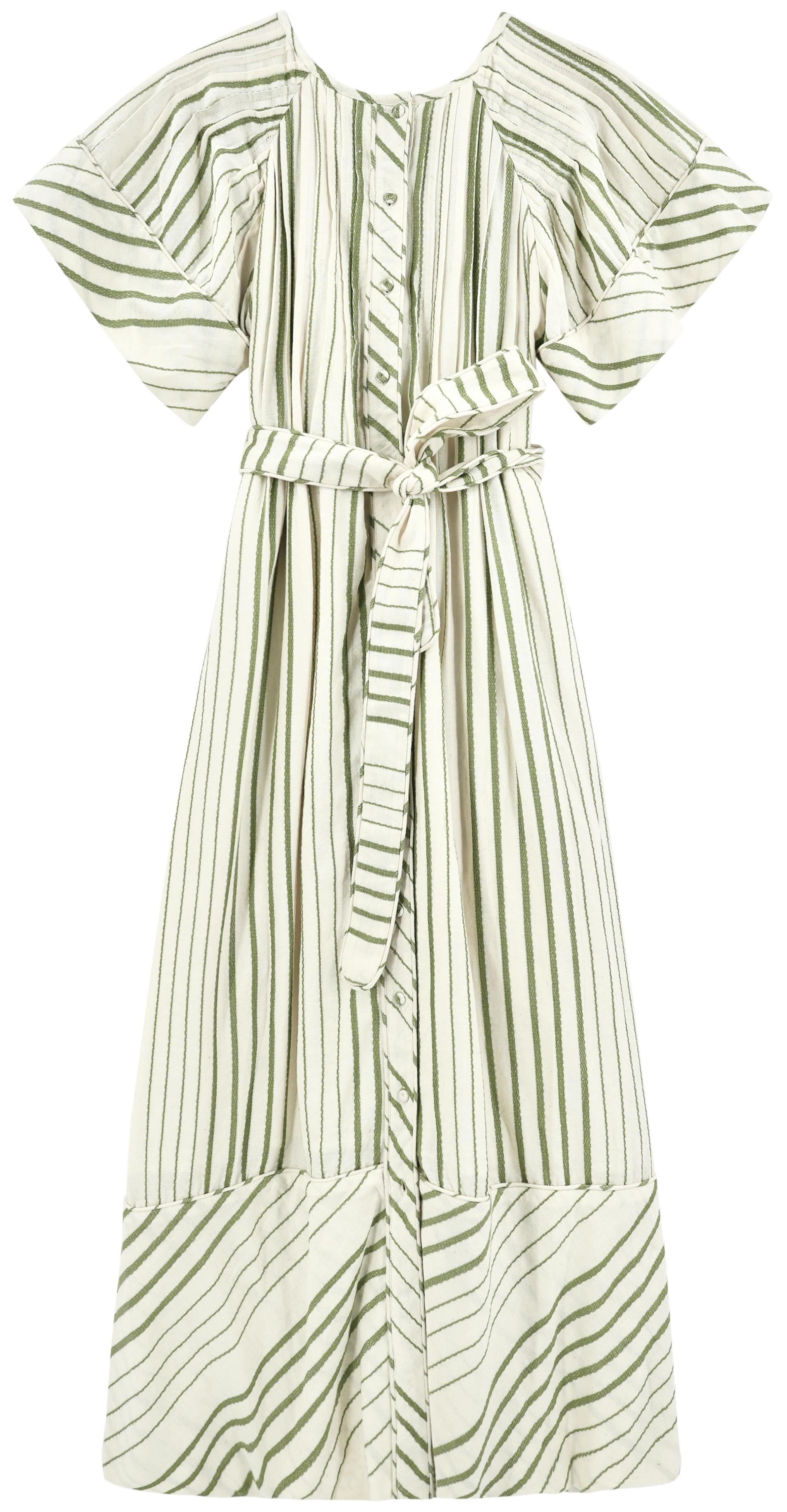Vienna Pintuck Dress in Garden Stripe