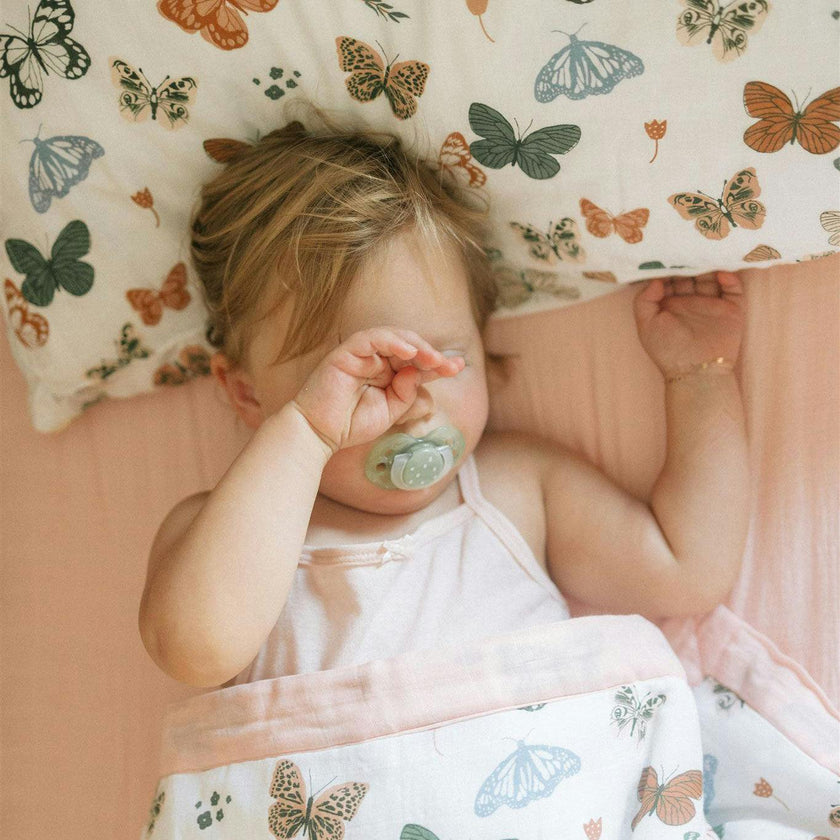 Cotton Muslin Pillowcase 2 Pack - Butterflies 2