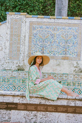 Geranium Sun Hat - Short & Wide French Blue Grosgrain Ribbon