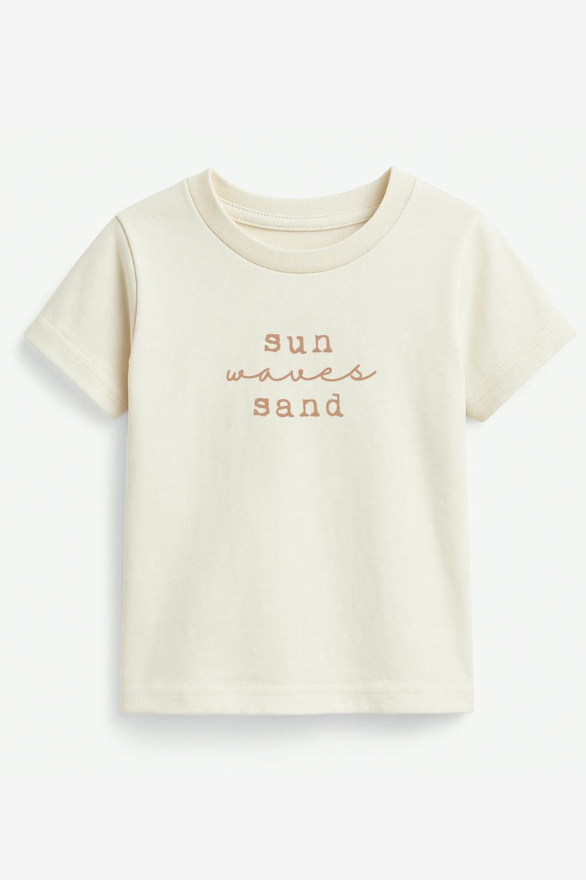 Sun Waves Sand Clay Organic Cotton Toddler T-Shirt Short Sleeve
