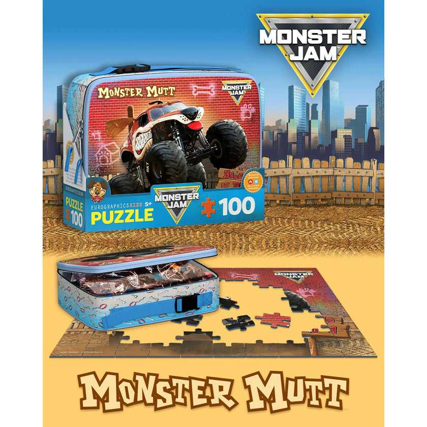 Monster Jam: Lunch Bag & 100pc Puzzle - Monster Mutt