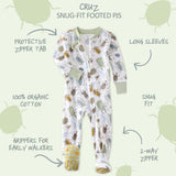 CRUZ Snug-fit Footed Baby Boys Pajamas