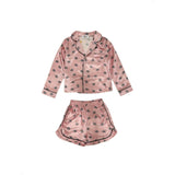 Evil Eye Silk Long Sleeve Shirt & Short Set