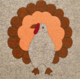 Hand Felted Wool Thanksgiving Turkey Table Runner - 16x44" Arcadia Home