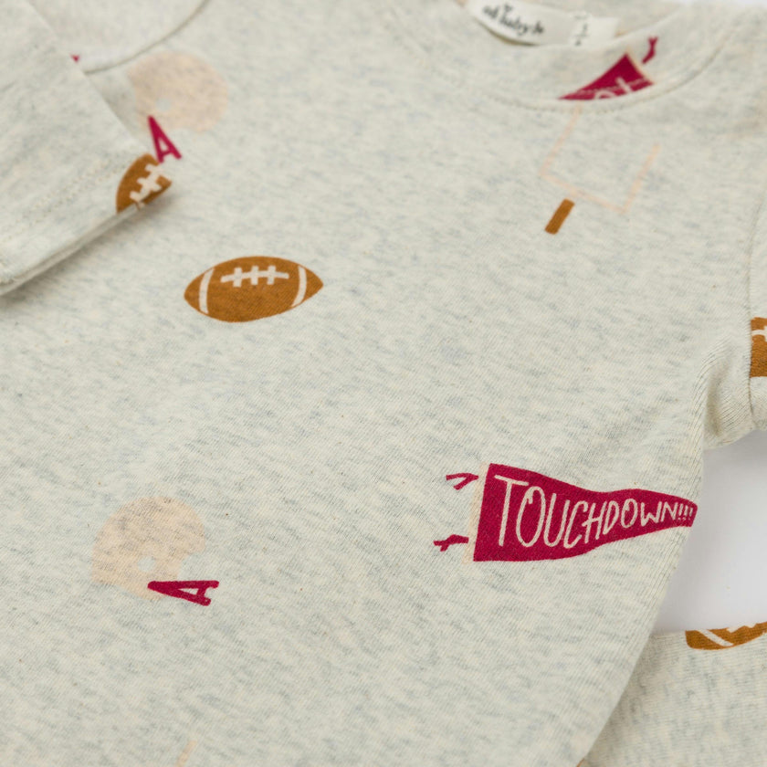 Football Print L/S 2pc Set