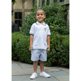Check Seersucker Short W/Embroidered Sport Balls