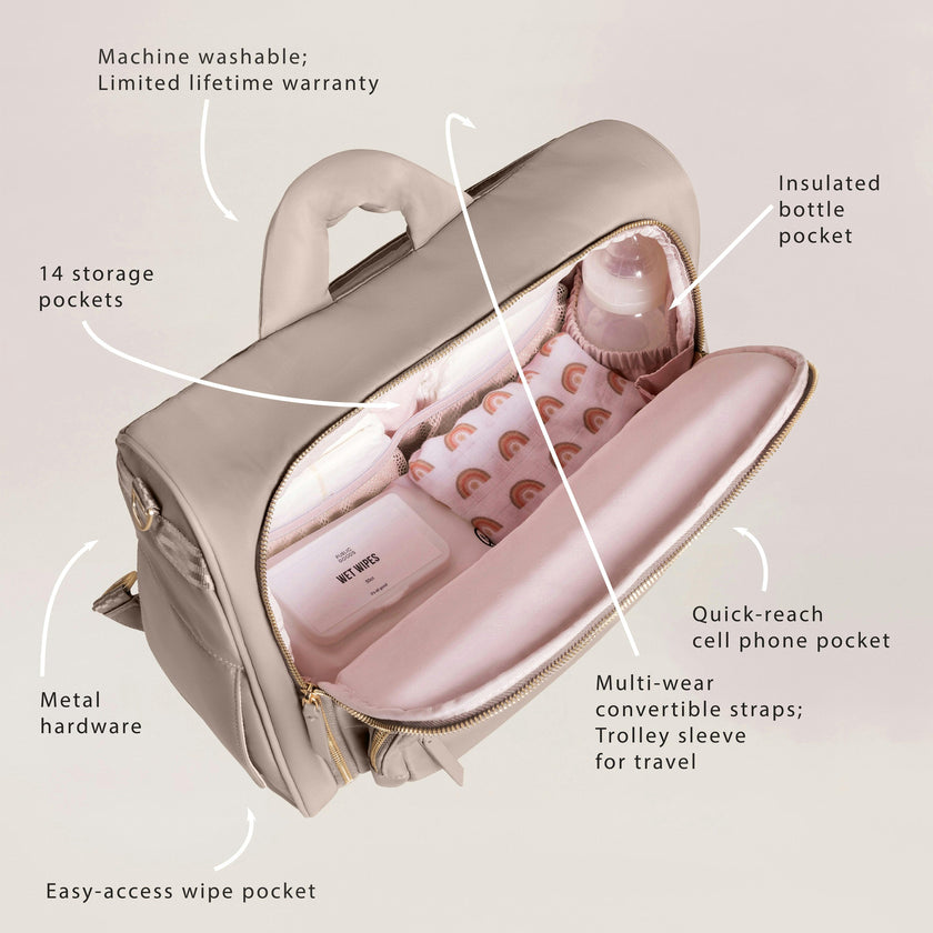 Satchel 14-Compartment Diaper Bag