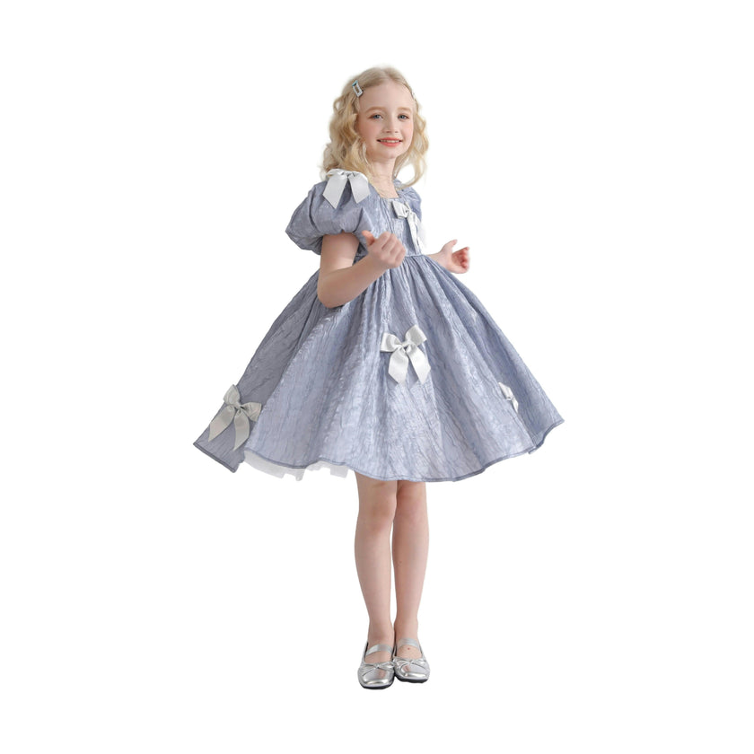 Blue Clarissa Bow Party Dress