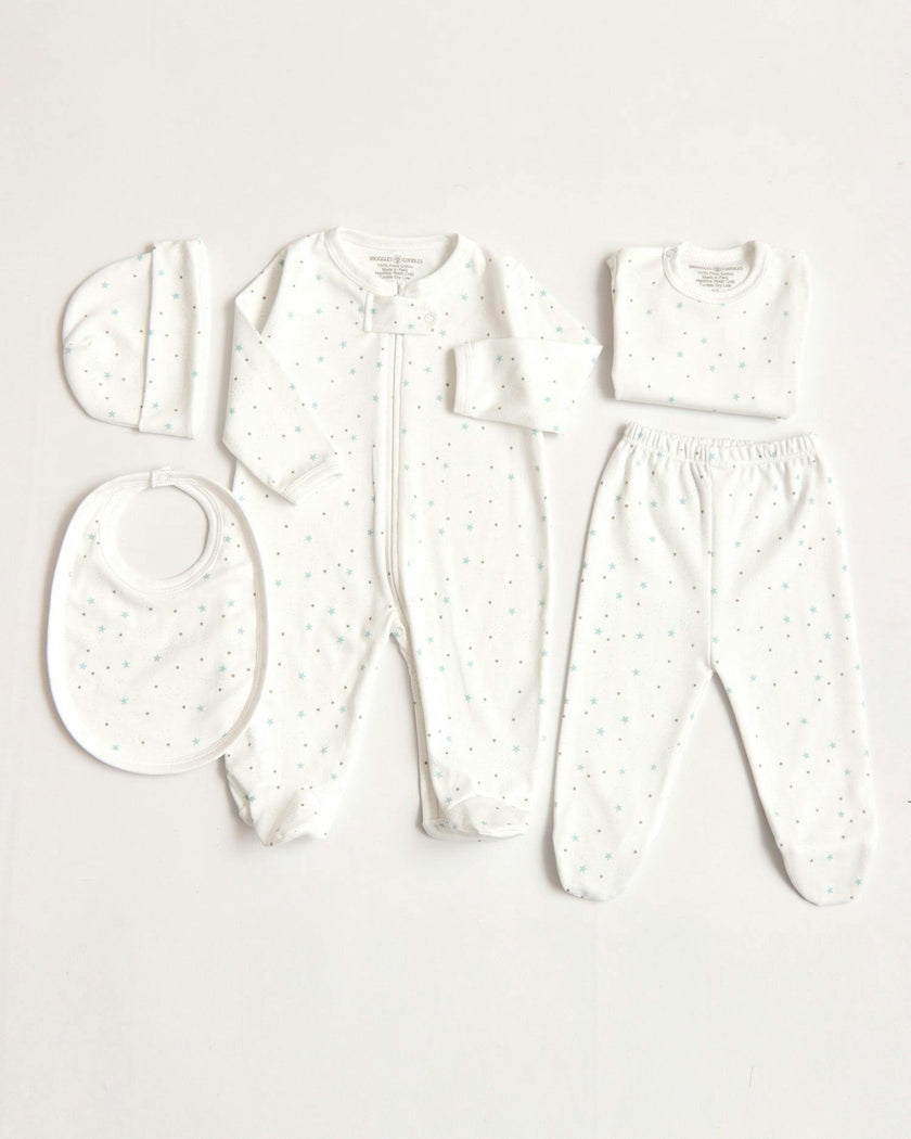 Pima Cotton 5 -Piece Layette Set | Hypoallergenic Baby Gift Set