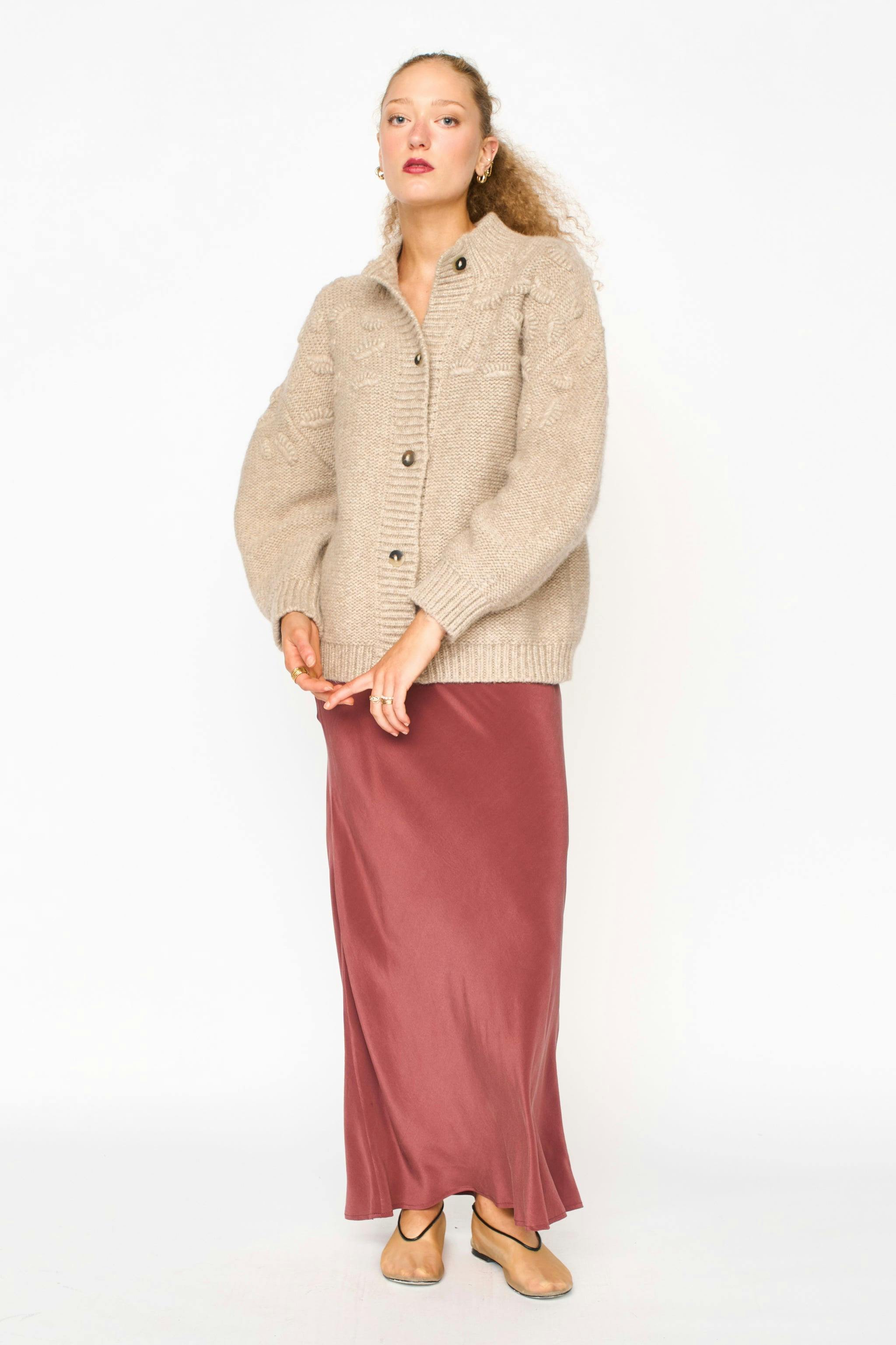 Cusco Shell Cardigan in Graham Cracker