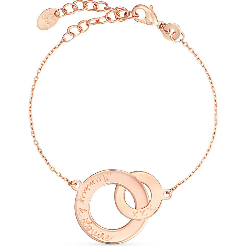 Personalized Intertwined Chain Bracelet, 18k Rose Gold Plated