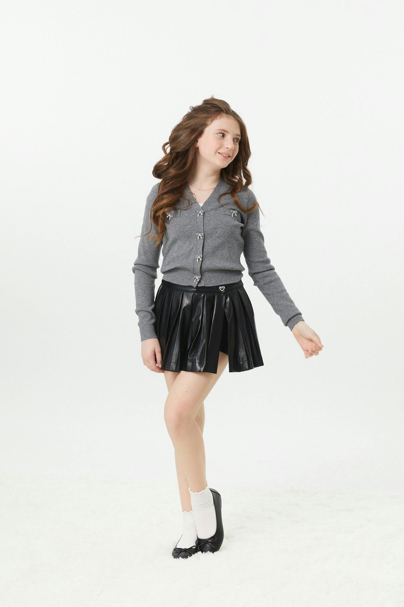 Jane Black Vegan Leather Pleated Skort