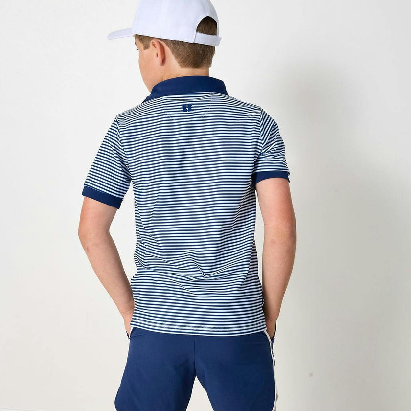 navy thin stripe polo shirt