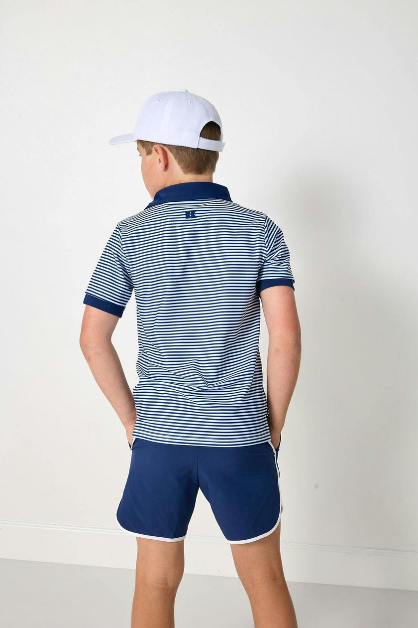 navy thin stripe polo shirt