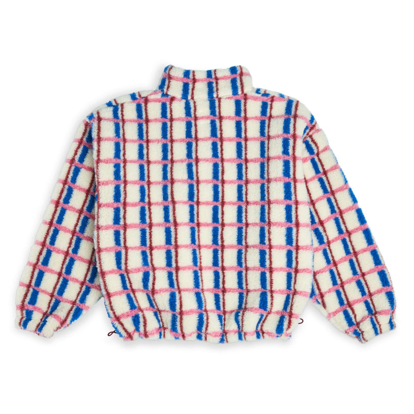 adult merino wool kangaroo jacket - pink & cobalt