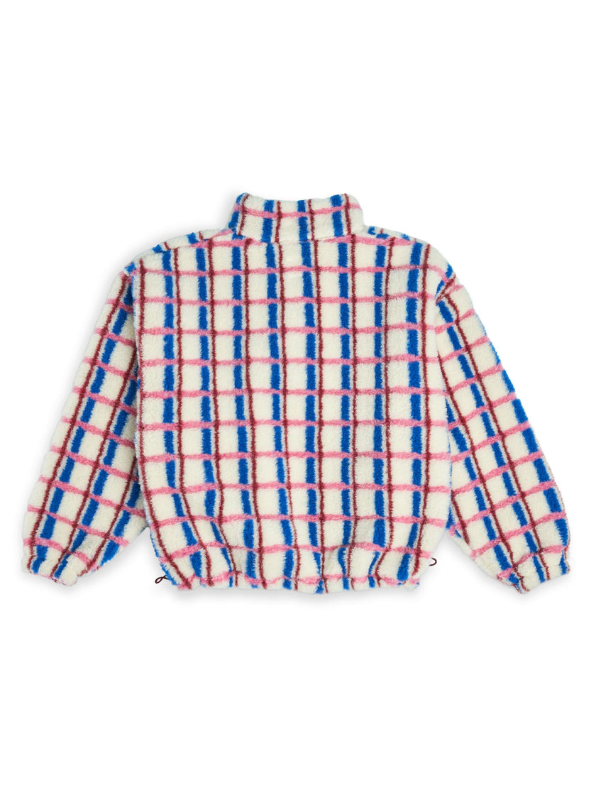 adult merino wool kangaroo jacket - pink & cobalt