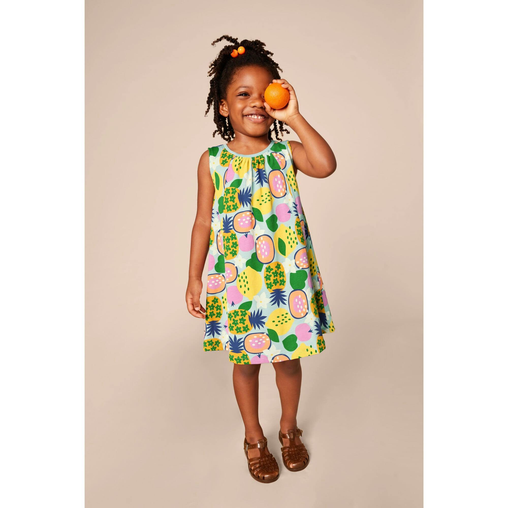 Trapeze Sleeveless A-Line Dress, Multi