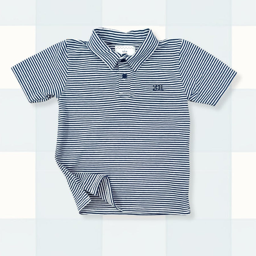 Banks Polo in Navy Stripe