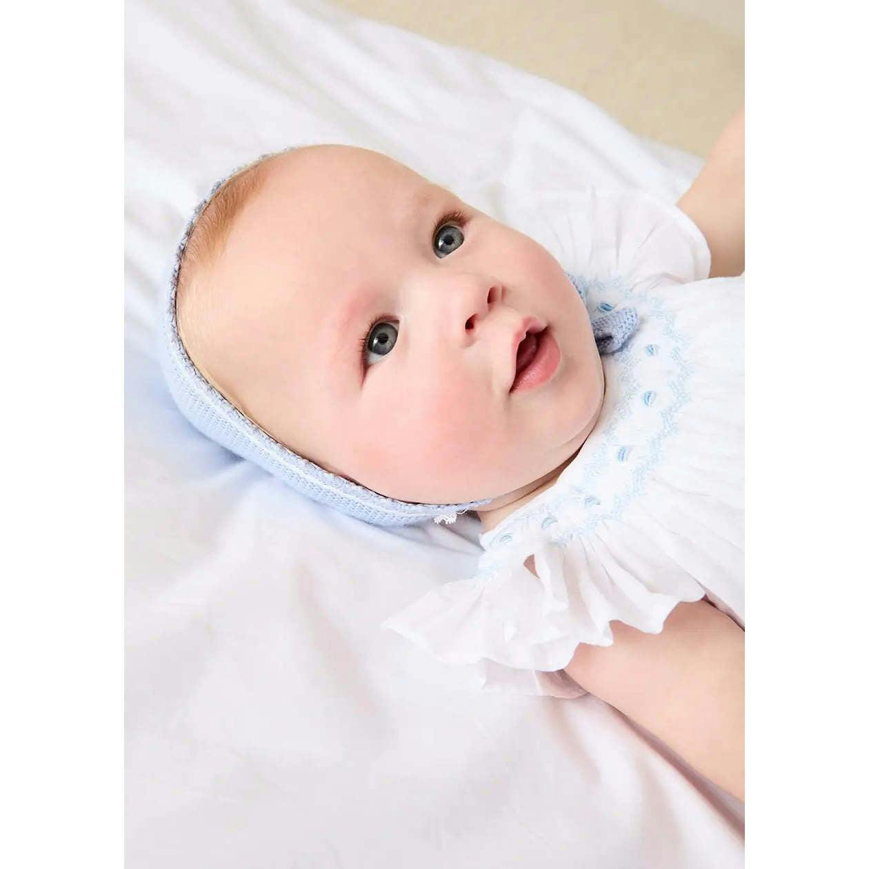 Hand Smocked Romper in Blue (3-18mths)