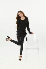 Ever Black Lightweight Rib Wrap Top