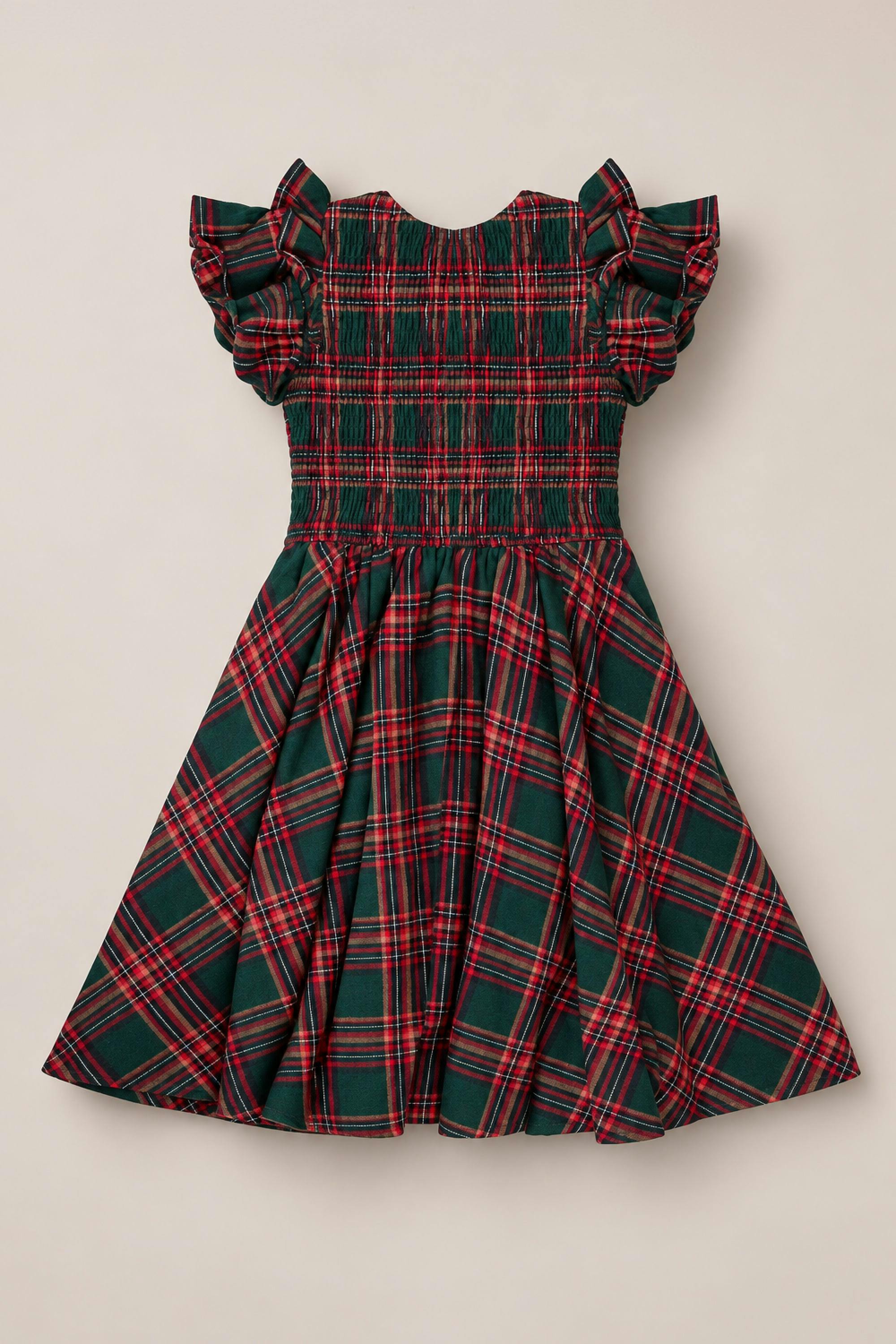 Mini Hattie Dress in Evergreen Plaid