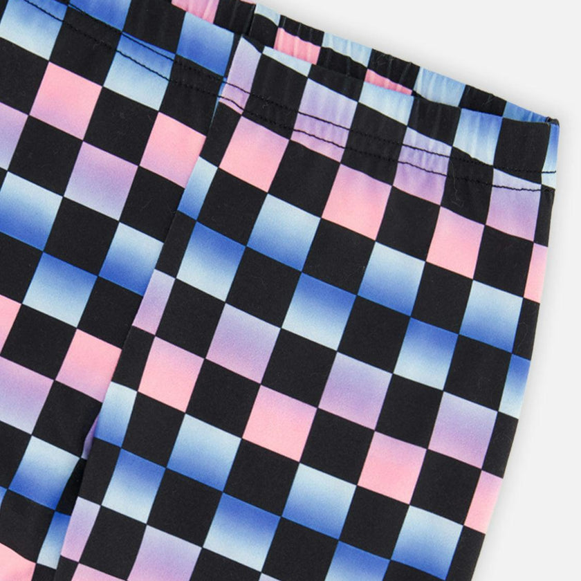Leggings Black Checkered Print