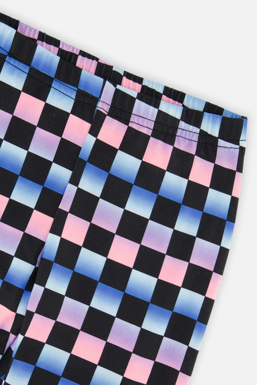 Leggings Black Checkered Print