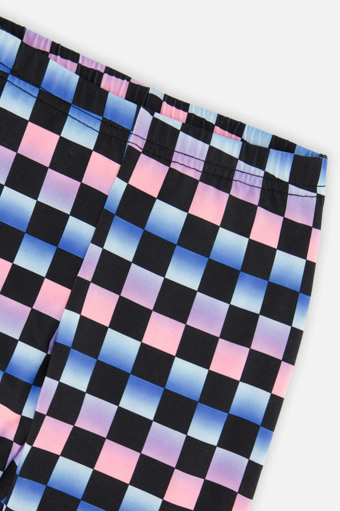 Leggings Black Checkered Print