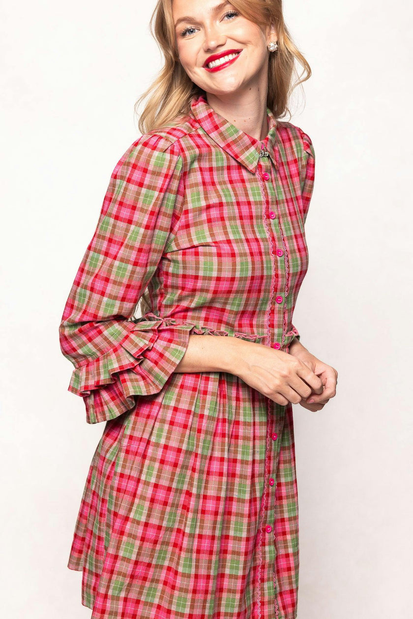 Bowie Dress in Rosewood Tartan