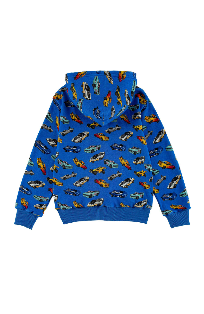 Soft Fleece Zip Up, Blue Hot Rod