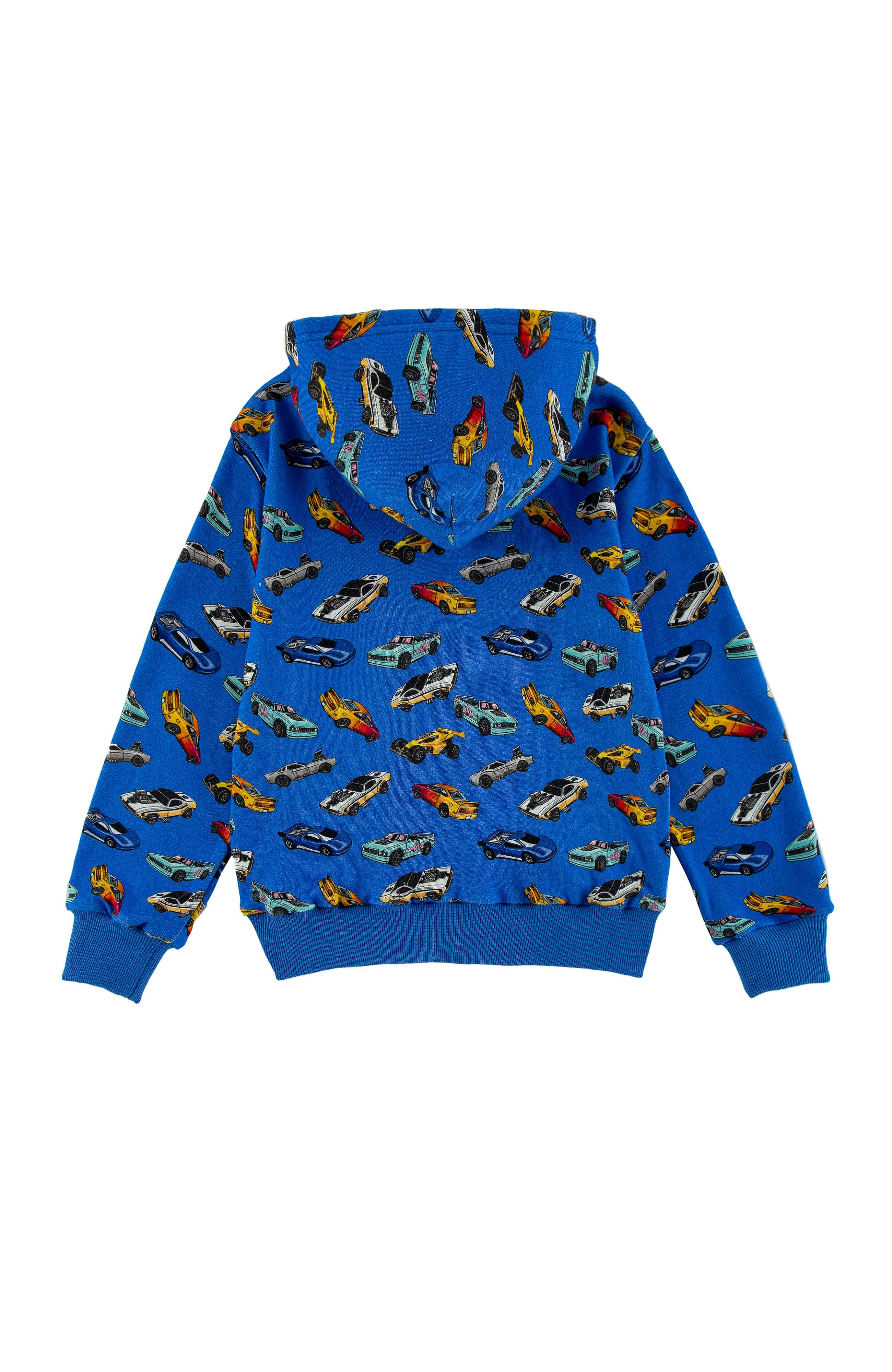Soft Fleece Zip Up, Blue Hot Rod