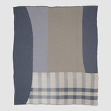 Cotton Sustainable Knit Plaid Solid Throw Blanket - Patchwork Herringbone