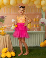 Pink Lemonade Sequin Tiered Tulle Birthday Dress for Girls